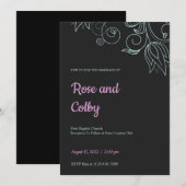 Modern Turquoise Wedding Invitation Kaart (Voorkant / Achterkant)