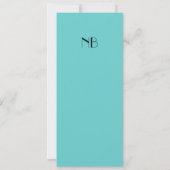 Modern Turquoise Wedding Invitation Kaart (Achterkant)