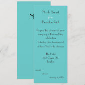 Modern Turquoise Wedding Invitation Kaart (Voorkant / Achterkant)