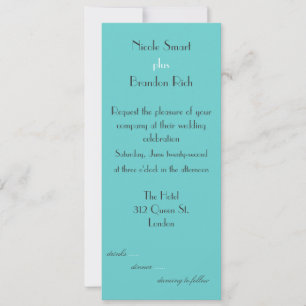 Modern Turquoise Wedding Invitation Kaart