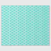 Modern turquoise white custom monogram initiaal cadeaupapier (Vlak)