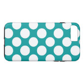 Modern Turquoise White Polka Dots Pattern Case-Mate iPhone Case (Achterkant (Horizontaal))