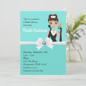 Modern Turquoise Wine Verloving Vrijgezellenfeest Kaart (Staand voorkant)