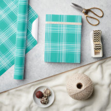 Modern Turquoise Witte Schone Raster Aqua Plaid Pa