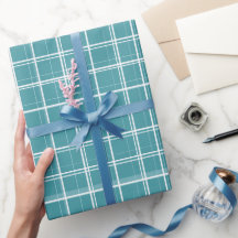 Modern Turquoise Witte Schone Raster Aqua Plaid Pa