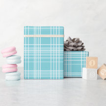 Modern Turquoise Witte Schoon Raster Aqua Plaid Pa