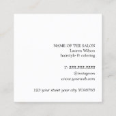 Modern turquoise witte strepen vet haar vierkante visitekaartje (Achterkant)