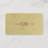 Modern Tuscan Sun Business Card Visitekaartje (Achterkant)