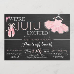 Modern Tutu baby shower nodigt Tiara en Tutu uit Kaart