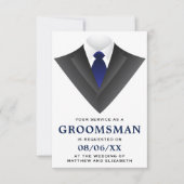 Modern Tuxedo Groomsman Aanvraag Kaart (Voorkant)