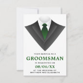 Modern Tuxedo Groomsman Aanvraag Kaart (Voorkant)