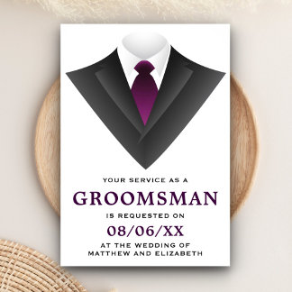 Modern Tuxedo Groomsman Aanvraag Kaart