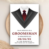 Modern Tuxedo Groomsman Aanvraag Kaart