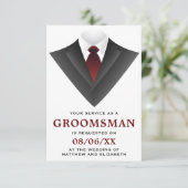 Modern Tuxedo Groomsman Aanvraag Kaart (Staand voorkant)