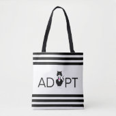 Modern Tuxedo Wild Cat Adopt Tote Bag (Voorkant)