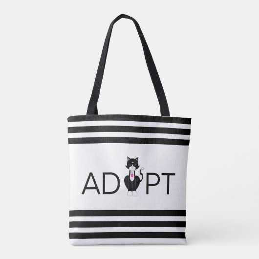 Modern Tuxedo Wild Cat Adopt Tote Bag (Achterkant)