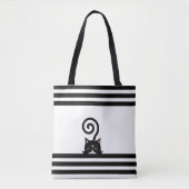 Modern Tuxedo Wilde Kat op zwart-wit Tote Bag (Voorkant)