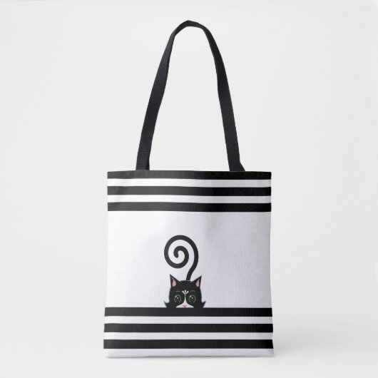 Modern Tuxedo Wilde Kat op zwart-wit Tote Bag (Voorkant)