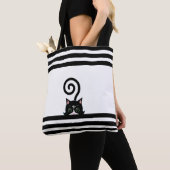 Modern Tuxedo Wilde Kat op zwart-wit Tote Bag (Dichtbij)
