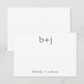 Modern Twee Initiaal Monogram Koppel Stationery Notitiekaartje (Voorkant / Achterkant)