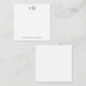 Modern Twee Initiaal Monogram Koppel Stationery Notitiekaartje (Voorkant / Achterkant)