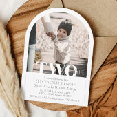 Modern TWEE Schattigee fotoboog 2e verjaardagsfees Kaart