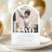 Modern TWEE Schattigee fotoboog 2e verjaardagsfees Kaart