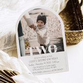 Modern TWEE Schattigee fotoboog 2e verjaardagsfees Kaart