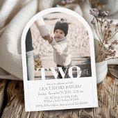 Modern TWEE Schattigee fotoboog 2e verjaardagsfees Kaart