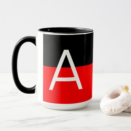 Modern Twee Toon Monogram Mok (Met donut)