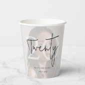 Modern Twenty Birthday Custom Party Cup Papieren Bekers (Achterkant)