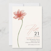 Modern Twenty Simple Floral 21ste verjaardag Kaart (Voorkant)