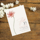 Modern Twenty Simple Floral 21ste verjaardag Kaart