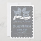 Modern Twin Boys Baby shower Invitation Kaart (Voorkant)