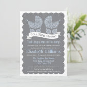Modern Twin Boys Baby shower Invitation Kaart (Staand voorkant)