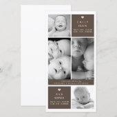 Modern Twin Girls Foto Baby Geboorteaankondiging Aankondiging (Voorkant / Achterkant)