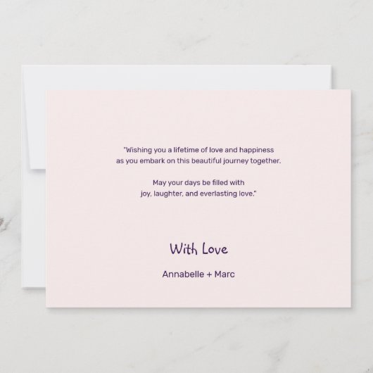 Modern Twin Hearts feliciteert u met uw bruiloft K Kaart (Achterkant)