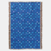 Modern Twinking Stars, Cobalt Blue en Turquoise Deken (Voorkant Verticaal)