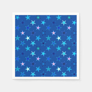 Modern Twinking Stars, Cobalt Blue en Turquoise Servet