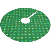 Modern Twinking Stars, Emerald and Lime Green Kerstboom Rok (Gekanteld)