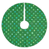 Modern Twinking Stars, Emerald and Lime Green Kerstboom Rok (Voorkant)