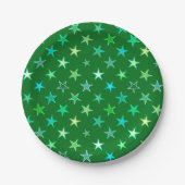 Modern Twinking Stars, Emerald and Lime Green Papieren Bordje (Voorkant)