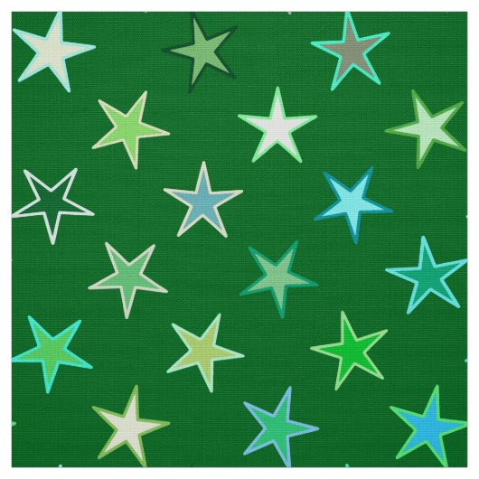 Modern Twinking Stars, Emerald and Lime Green Stof (Swatch)