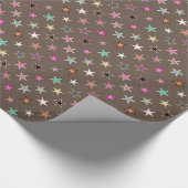 Modern Twinking Stars, Taupe Tan & multi Pastels Cadeaupapier (Hoek)