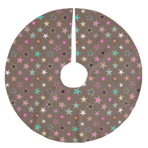 Modern Twinking Stars, Taupe Tan & multi Pastels Kerstboom Rok