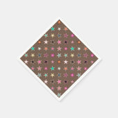 Modern Twinking Stars, Taupe Tan & multi Pastels Servetten (Hoek)