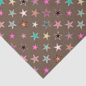Modern Twinking Stars, Taupe Tan & multi Pastels Tissuepapier (Detail)