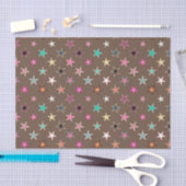 Modern Twinking Stars, Taupe Tan & multi Pastels Tissuepapier (Craft)