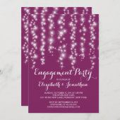 Modern Twinkle Lights Engagement Party Kaart (Voorkant / Achterkant)