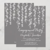Modern Twinkle Lights Engagement Party Kaart (Voorkant / Achterkant)